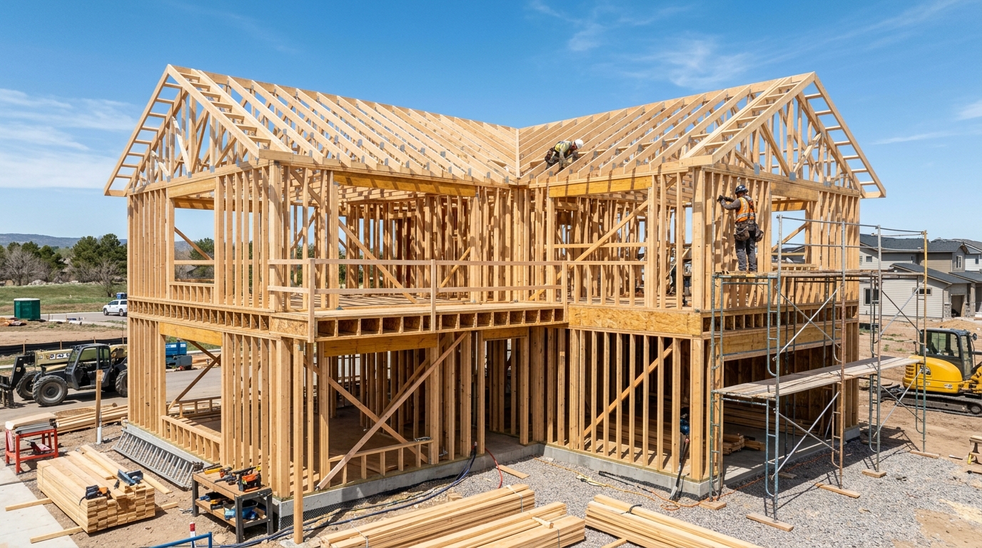 New Home Construction Structural Framing